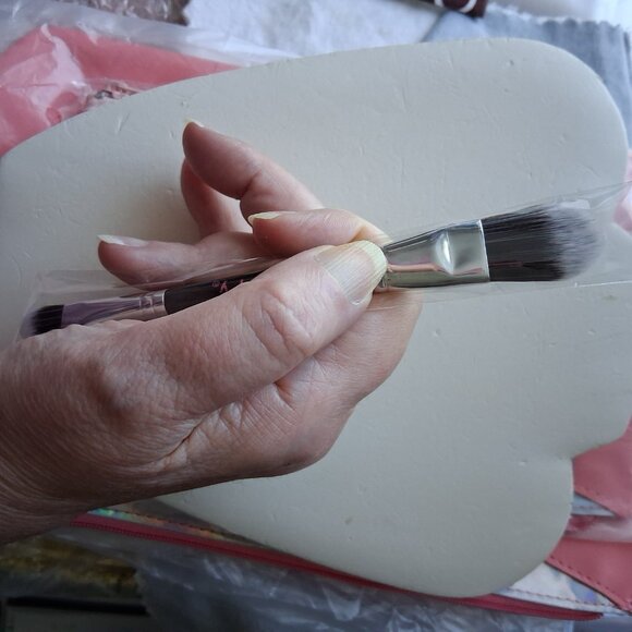 Mally Beauty Double-Ended Face & Eye Makeup Brush Full Size NIB - Picture 2 of 2